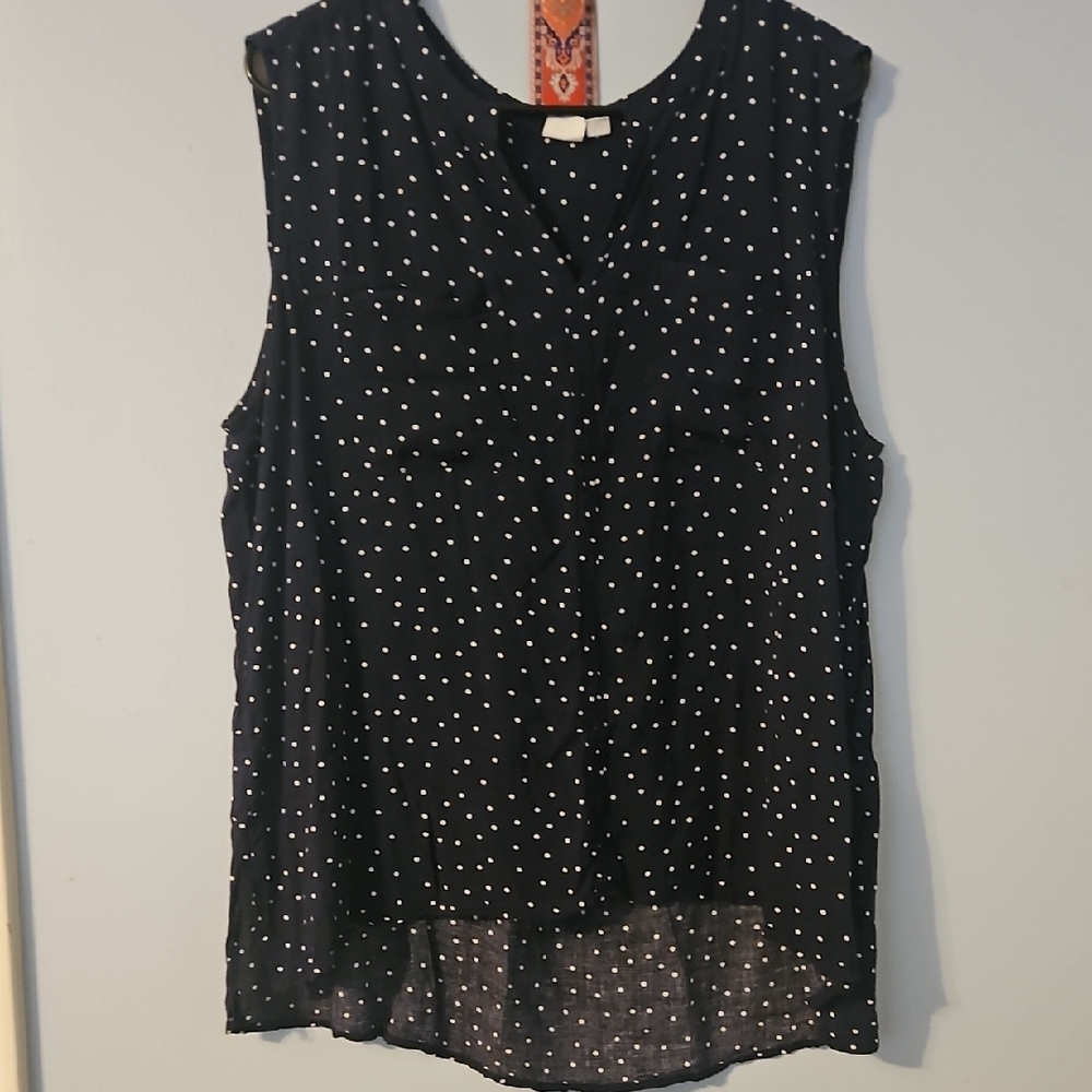 Black Polka Dot Sleeveless Top